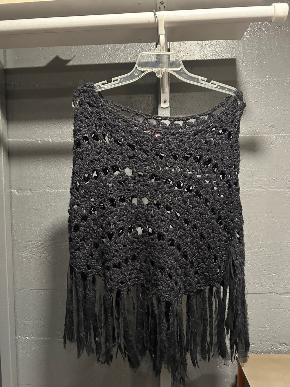 Black Crochet Fringe Women's Sweater